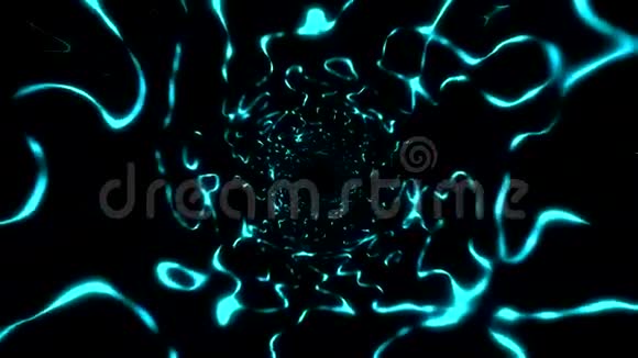 蓝色抽象旋转隧道背景视频的预览图
