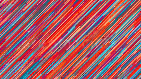 色彩丰富的抽象背景与移动对角线2D动画粉红色和紫色数字雨视频的预览图
