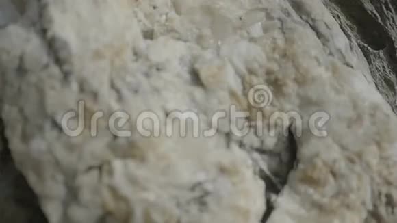 海岸岩石的海盐层细节视频的预览图