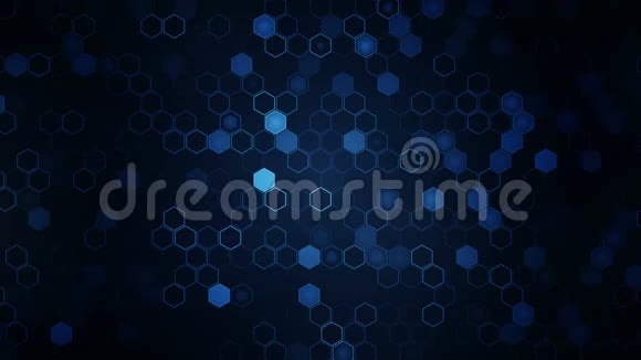 六角几何循环动画未来主义背景蜂巢六角形数字元件技术多边形设计视频的预览图