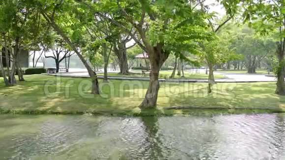 公共公园的河景视频的预览图