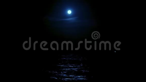海波和月光夜海满月视频的预览图