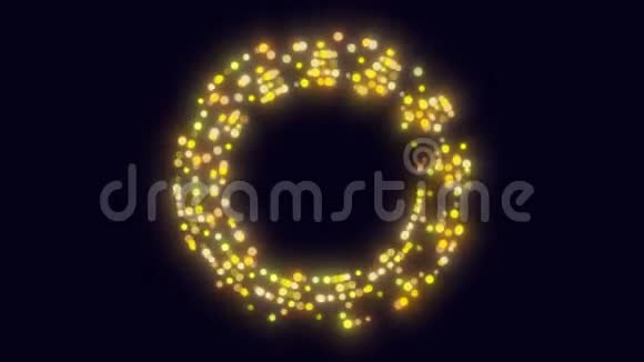 动画圆形框架的金黄色发光圆圈拍的录像视频的预览图
