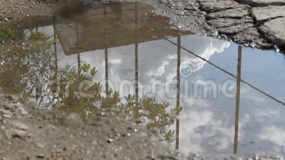 水坑的天空反射视频的预览图
