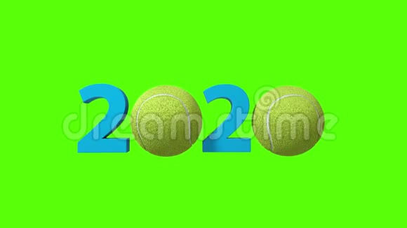 网球2020设计背景上的绿色屏幕4K视频的预览图