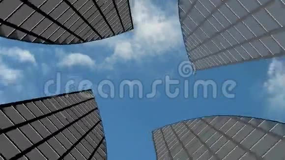 城市建筑的低视角视频的预览图