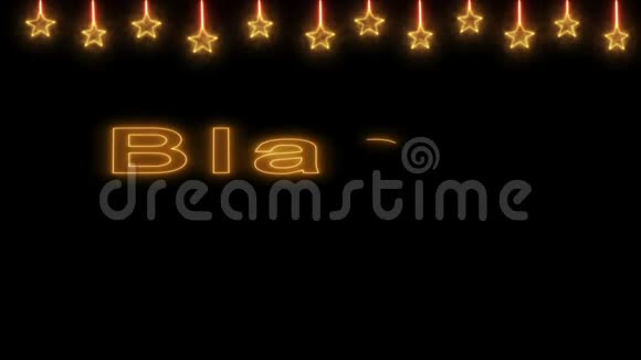 霓虹灯在黑色星期五在明星背景下以金色字母出售视频的预览图