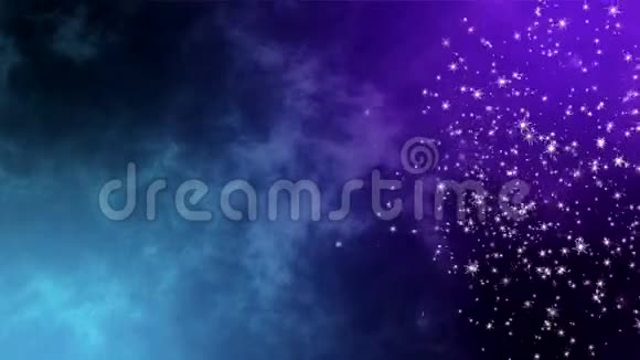 移动雪花的紫色和浅蓝色背景循环动画视频的预览图