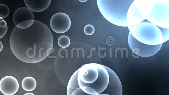 抽象淡蓝色和灰色背景的移动气泡循环动画视频的预览图