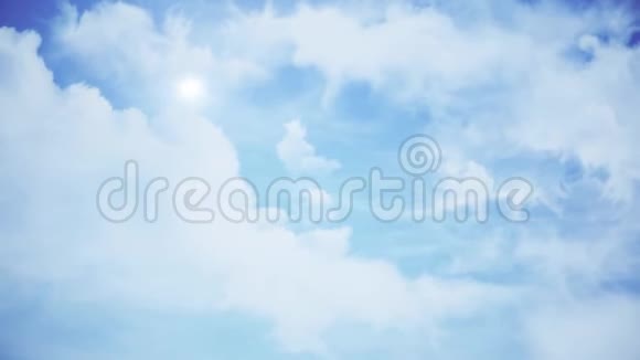 云彩与下午的太阳蓝天白云动画视频的预览图
