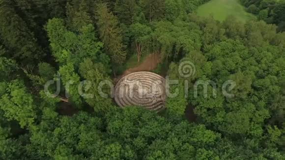 森林迷宫的空中视频的预览图