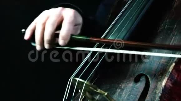 在音乐会上演奏的漂亮的老大提琴视频的预览图