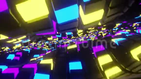 移动立方体的抽象无缝循环动画视频的预览图