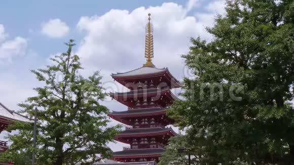 东京Asakusa森索寺奇妙宝塔塔视频的预览图