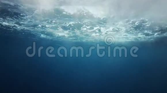美丽的水下海景与自然光线缓慢运动视频的预览图