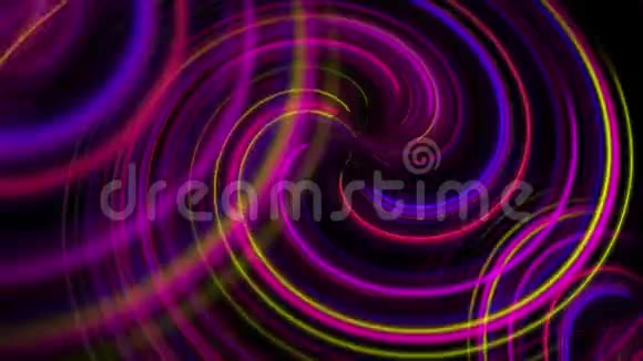 紫光闪烁螺旋3D渲染扭曲无缝循环动画视频的预览图