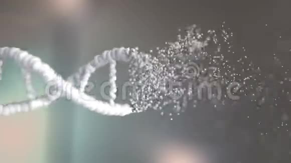 飞行粒子形成DNA分子循环概念三维动画视频的预览图
