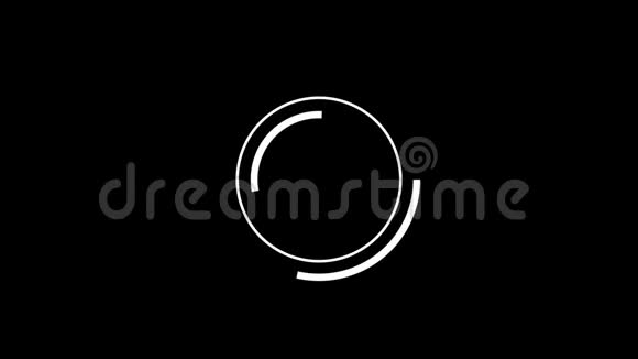 黑色背轮上的白色圆圈动画扁平风格视频的预览图