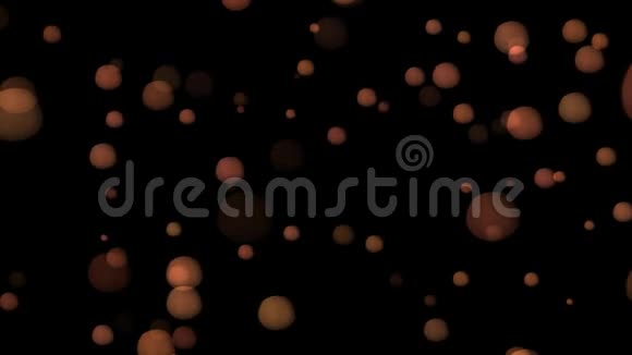 动画的外观三维闪烁棕色气泡在黑色背景4k视频的预览图