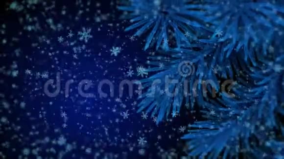 圣诞快乐出现圣诞树背景雪花动画4K视频的预览图