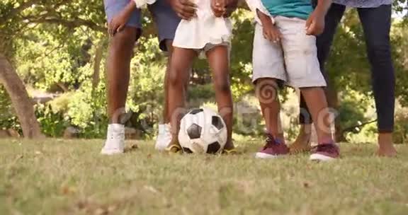 一家人在公园里踢足球视频的预览图