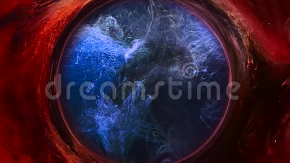 油漆漩涡甲骨文水晶烟圈视频的预览图