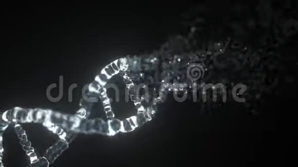 破坏玻璃DNA分子循环概念三维动画视频的预览图