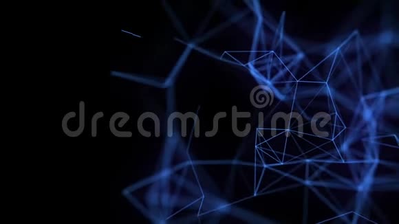 在黑色背景HD1920空间中交织的蓝线缓慢移动视频的预览图
