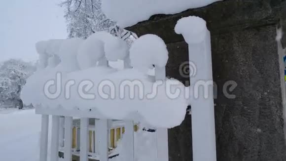 庄园里满是大雪的大门视频的预览图