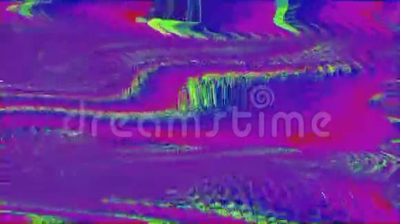 数字生成的抽象剪辑彩虹不良信号概念视频的预览图