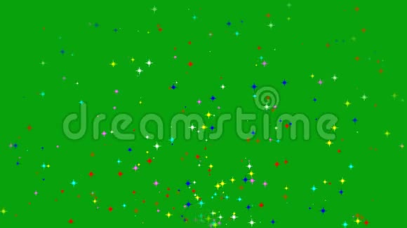 彩色星星喷泉绿色屏幕背景视频的预览图