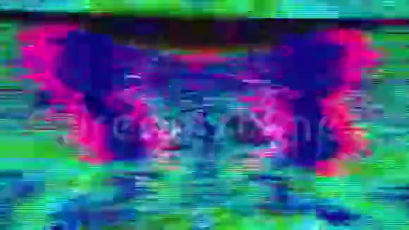 计算机生成的闪光剪辑彩虹损坏系统视频FX视频的预览图