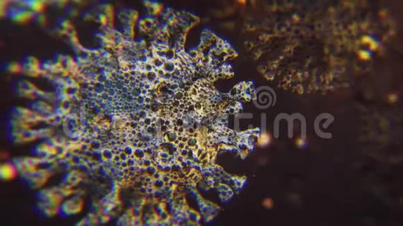 科罗纳病毒或其他19种危险生物3D显示微生物AAAA视频的预览图