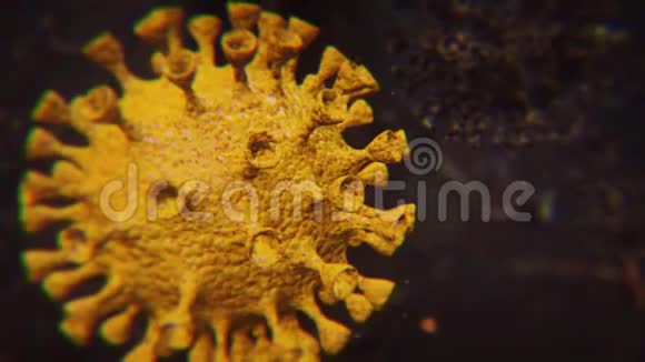 科罗纳病毒或科维德19种其他危险有机体三维显示微生物AA视频的预览图