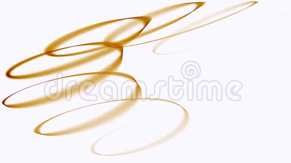 旋转的金色丝带在渲染的环上不断旋转视频的预览图