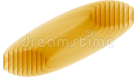 黄金甜甜圈沿着两条轴线螺旋上升形成无缝的水平环视频的预览图
