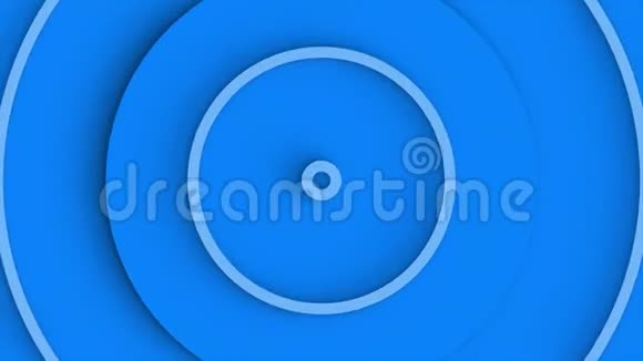 蓝色同心圆从中心移动的背景动画视频的预览图