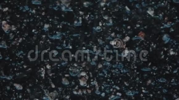 雨中路面上的水坑水滴掉进水里发散圆圈波的干扰四月的雨第一次视频的预览图
