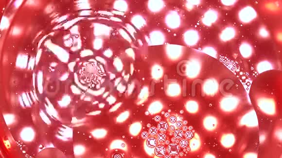滴红色液体与移液管在红色溶液对多个点灯紫色背景医学研究视频的预览图