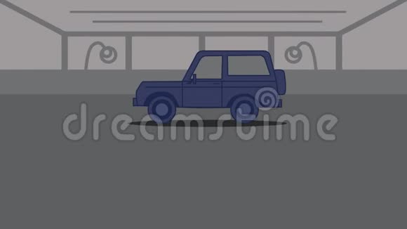 2D动画片蓝色汽车开进来两只白种人的手在前台颤抖德国租赁标志出现出售和出售视频的预览图