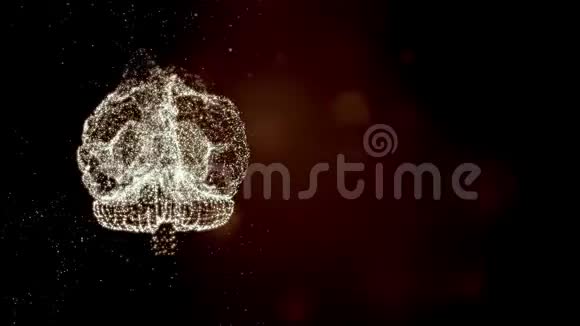 摘要视频神经元在空间中的脑连接周围是飞行的bokeh粒子和来自四面八方的光视频的预览图