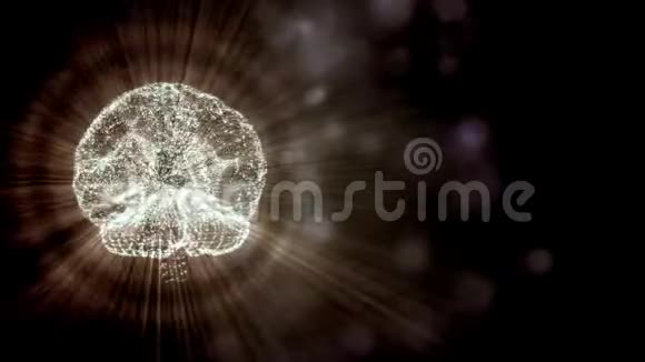空间神经元脑连接的抽象视频周围是飞波克粒子和来自所有人的金光视频的预览图