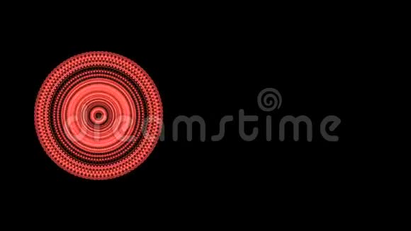 圆形抽象的速度运动旋转红色粒子给予催眠效果视频的预览图