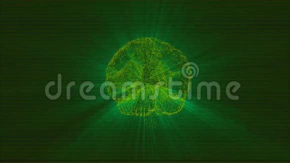 可持续发展目标概念绿色照亮大脑的4k视频覆盖网格背景视频的预览图