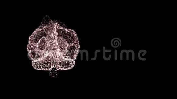 抽象粒子在黑暗中爆炸的压力大脑视频的预览图