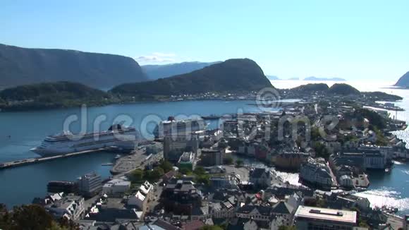 挪威阿莱森德全景旅游目的地北欧视频的预览图