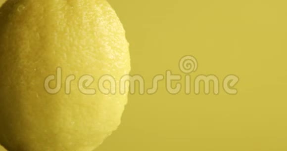 柠檬树叶和冰块的组成被水滴覆盖新鲜夏季水果组视频的预览图