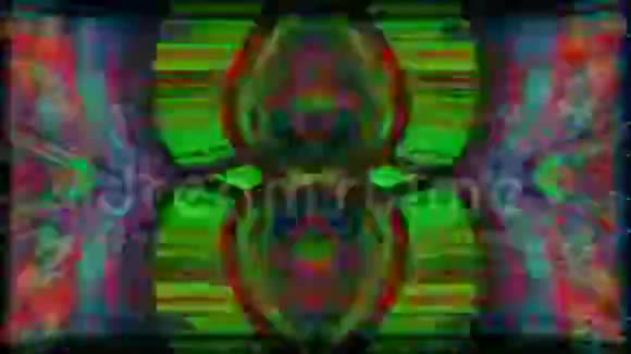 多色霓虹灯蒸汽器梦幻闪闪发光的背景旧电视概念视频的预览图