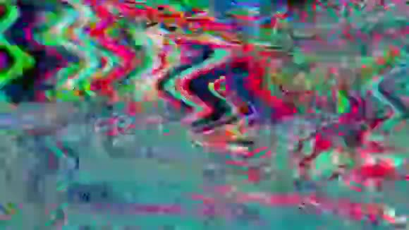 数字几何科幻时髦闪耀的背景坏电视波浪效应数据错误损坏磁带概念视频的预览图