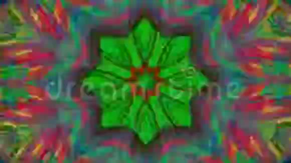 螺旋分形曼陀罗抽象项目的多色元素视频的预览图